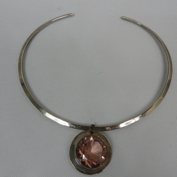 L718 Stamped 925 Silver Choker with 3 interchangeable Pendants - Picture 2 of 15